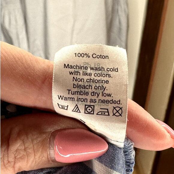 J. Crew Fact Blue White Vertical Stripe Tie-Front Button Up Shirt Blouse Size M - Picture 4 of 4